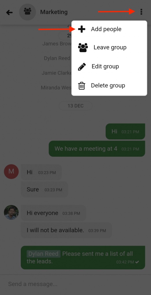 Add people in group chat