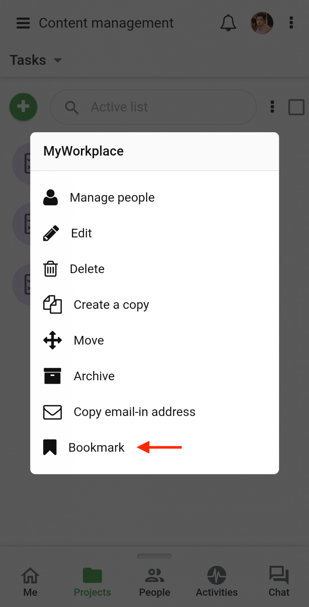 Bookmark Task Lists- ProofHub Mobile App