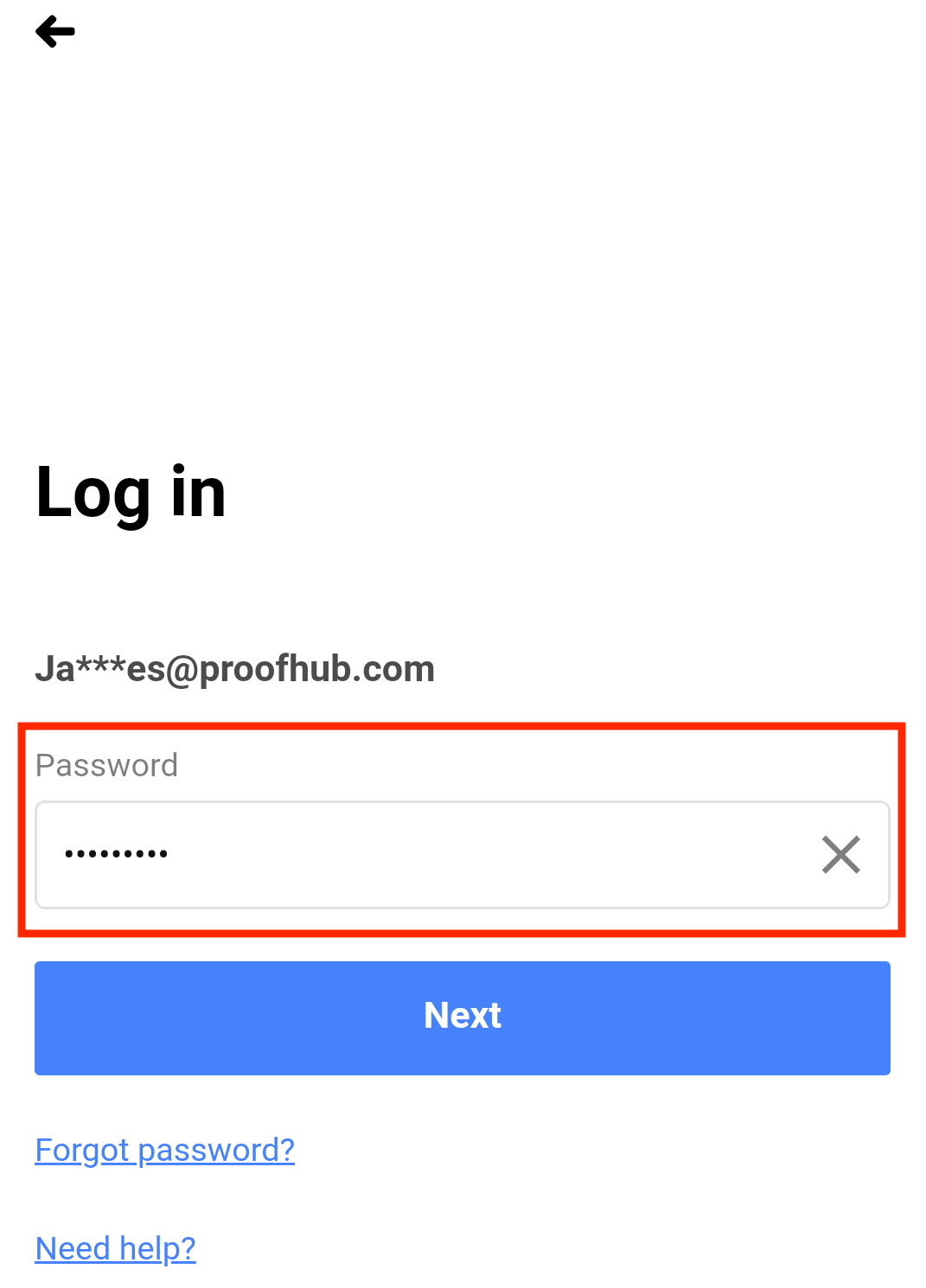 Login ProofHub Mobile Help
