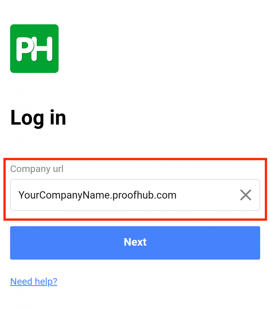 Login- ProofHub Mobile Help