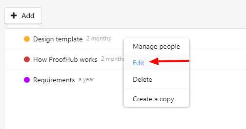 Edit template