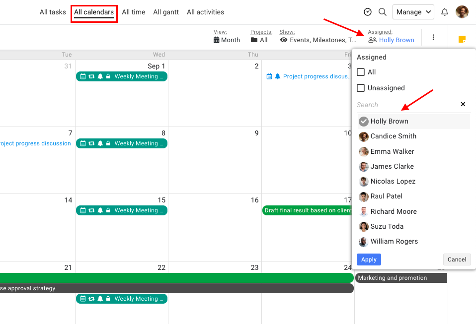 Check people’s availability In Calendar
