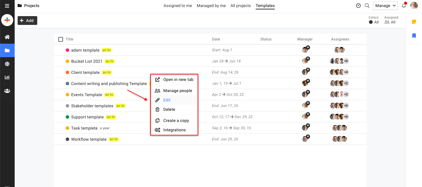 Templates - ProofHub Help & Support