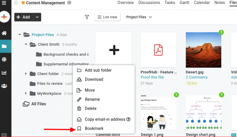 bookmark-folders-proofhub-help-and-support