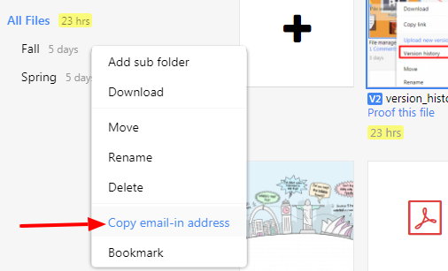 copy email in folder