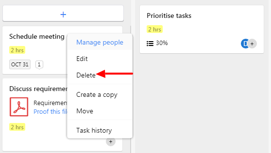 delete task