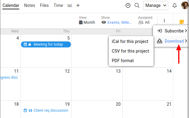 Download ProofHub calendar