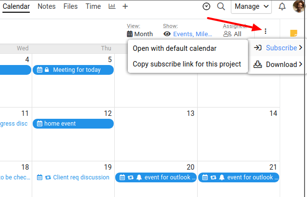 Sync ProofHub calendar