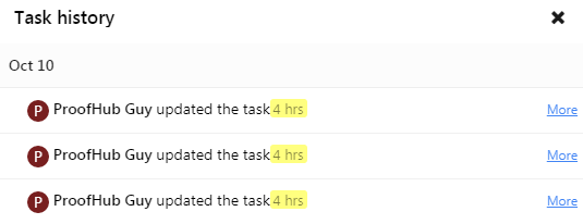 task history details