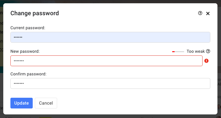 Password strength policy