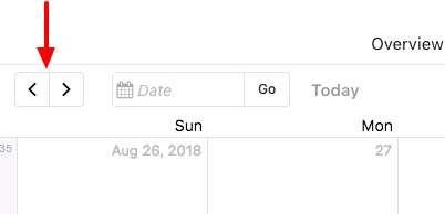 arrow button for calendar