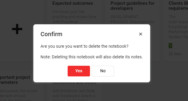 Confirm Delete Notebook