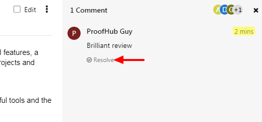 Comments on Notes - ProofHub Help & Support