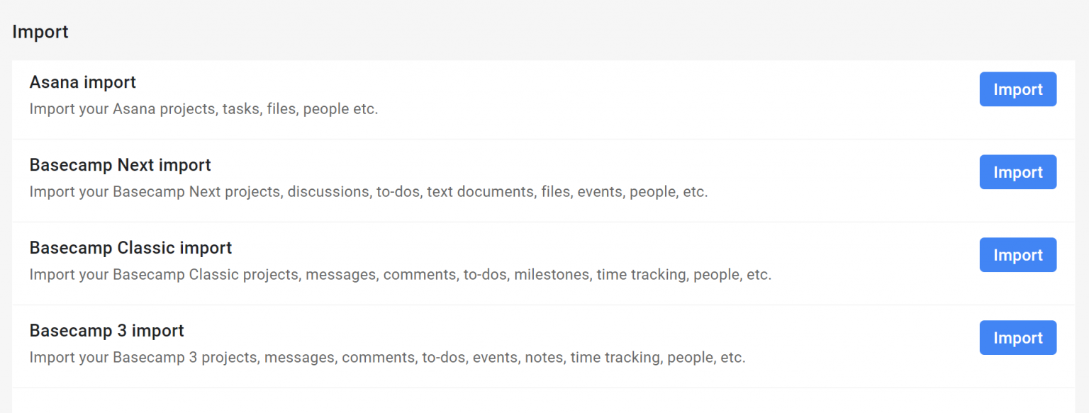 Import Projects from Basecamp - ProofHub Help & Support
