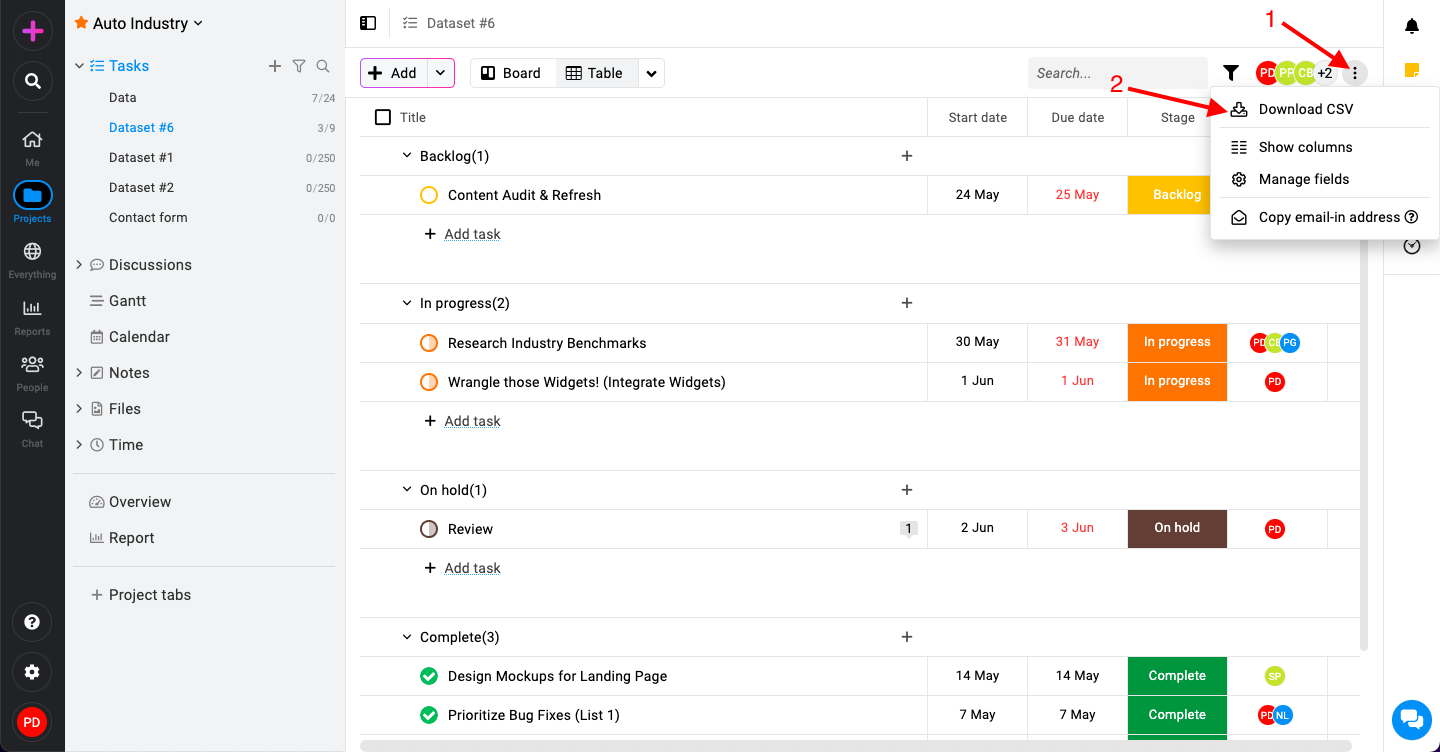 Export tasks in ProofHub