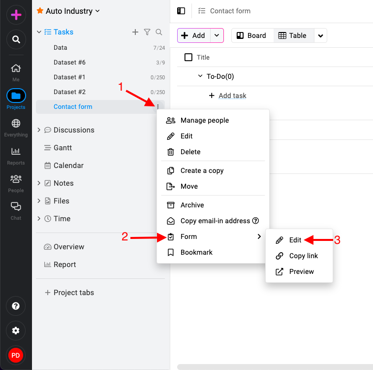 Embed forms in ProofHub