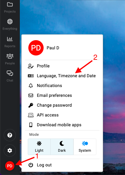 Language, Timezone and Date in ProofHub