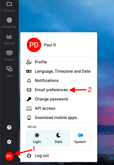 Email Preferences in ProofHub