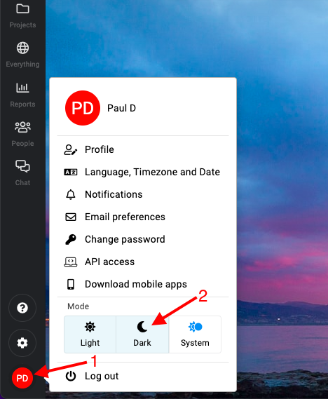 Dark Mode in ProofHub