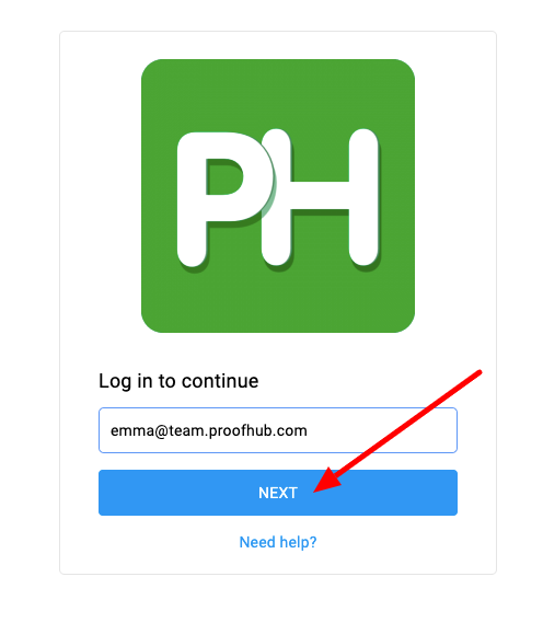 Login in ProofHub