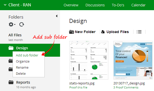 Organize Files In Folders And Sub Folders Proofhub Help And Support