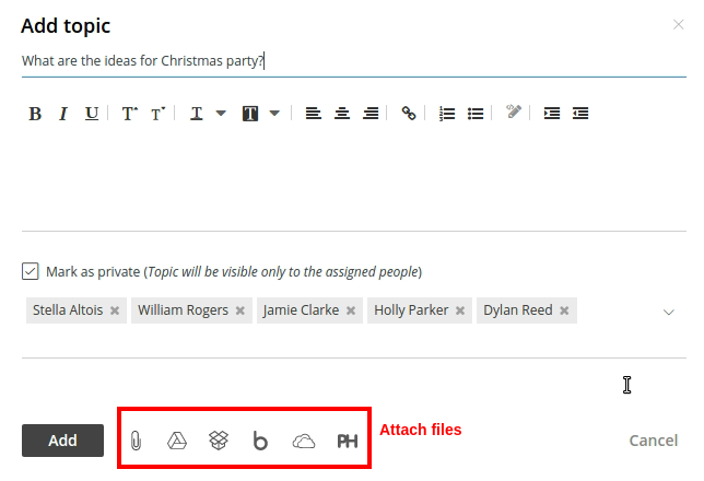 attach files