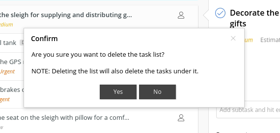 confirm delete