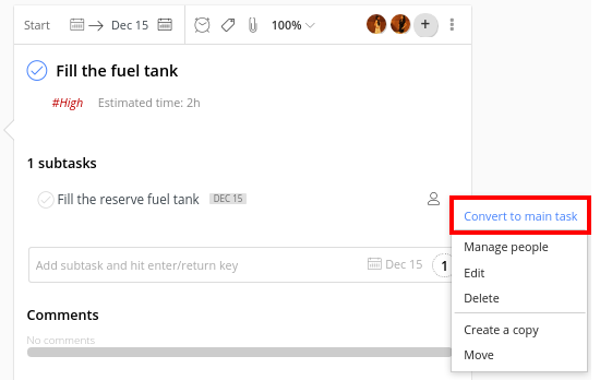 convert subtask