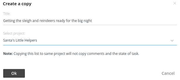 create copy tasklist