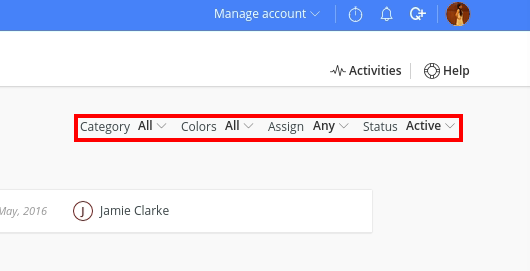 filter all projects