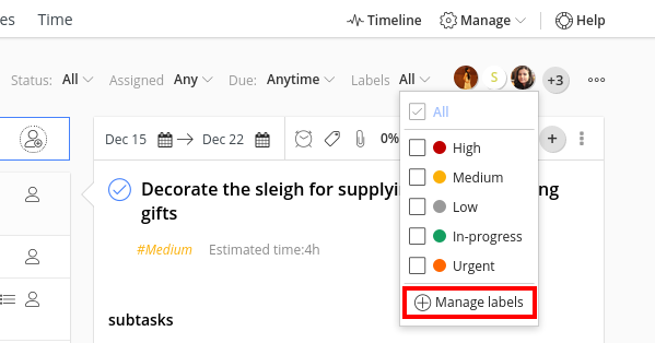 manage labels