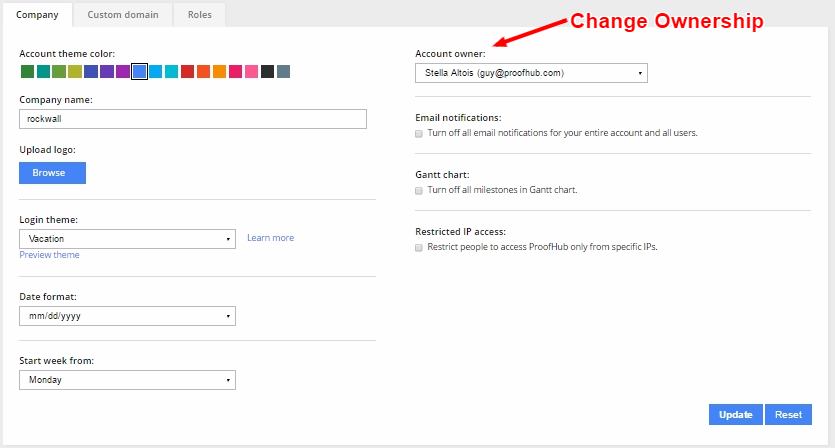 Change ownership