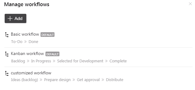 add edit workflows