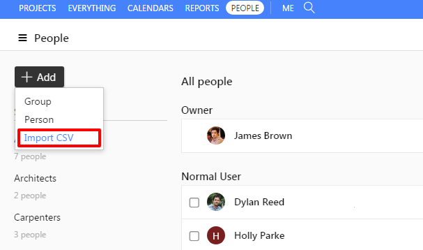 import people csv